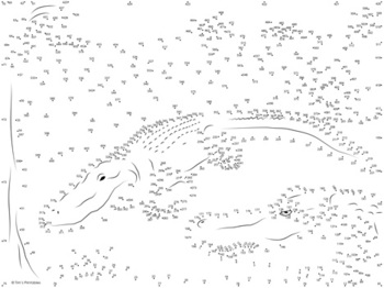 Alligator Extreme Dot To Dot Connect The Dots By Tim S Printables