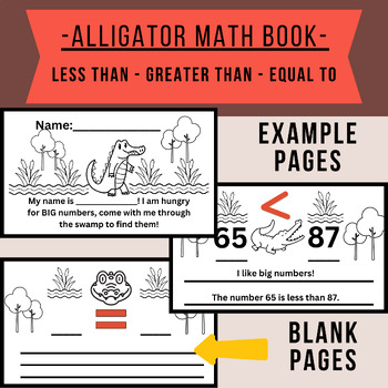 Preview of Alligator Math Adventure Booklet - Less Than/Greater Than/Equal To
