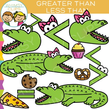 Preview of Alligator Greater Than and LessThan Math Clip Art