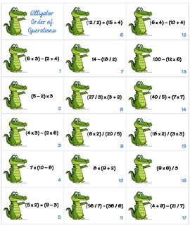 Preview of Alligator Order of Operations