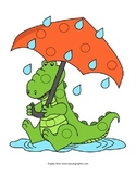 Alligator Sitting in the Rain Pom Pom Activity