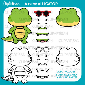 cute alligator head clip art