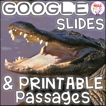 Preview of Alligators Crocodiles NONFICTION GOOGLE and PRINTABLE Passages Activities