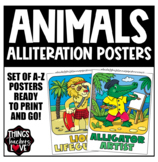 Alliteration Alphabet Poster Set - CARTOON ANIMAL OCCUPATI