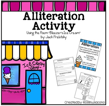 Preview of Alliteration Activity using Bleezer's Ice Cream
