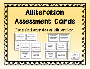 Preview of Alliteration Assessment Cards