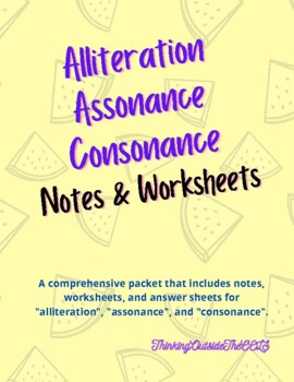Preview of Alliteration, Assonance, & Consonance Packet