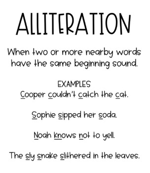 Alliteration Lesson and Activity by Teaching on the Cheap | TpT