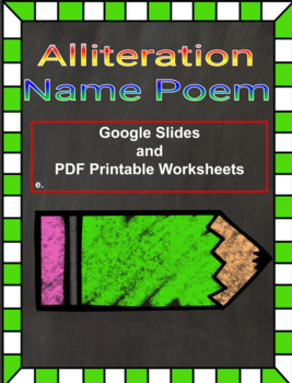 Preview of Alliteration Name Poem - Back to School - Google Slides & PDF