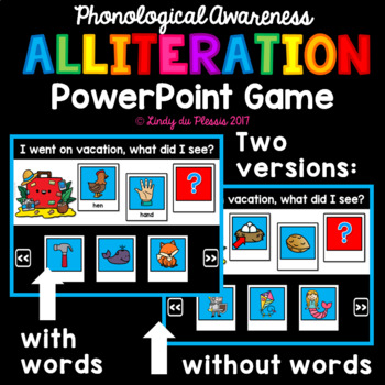 Preview of Alliteration PowerPoint Game Phonological Awareness