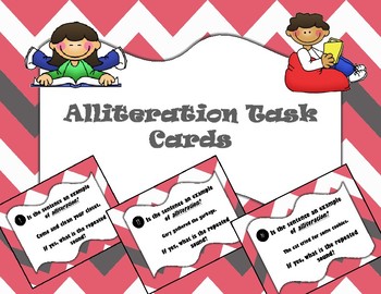 Preview of Alliteration Task Cards or Scoot!