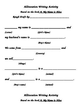 Alliteration Writing Activity/Class Book for Grades 2-5 | TpT