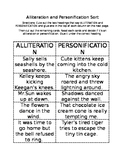 Alliteration and Personification Sort