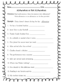 Alliteration or Not Alliteration Worksheet