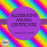 Alliterative Award Certificates: Ready to Use Rainbow Printables