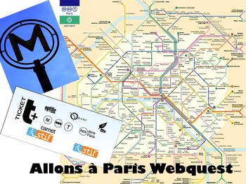 Preview of Allons à Paris Webquest - Experiential Technology Activity/Great Sub Plan!