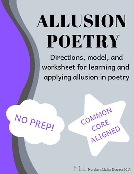 Allusion Poetry Worksheet No Prep Common Core Aligned TpT