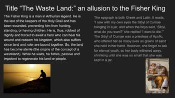 Preview of Allusions in Eliot's "The Waste Land" all sections