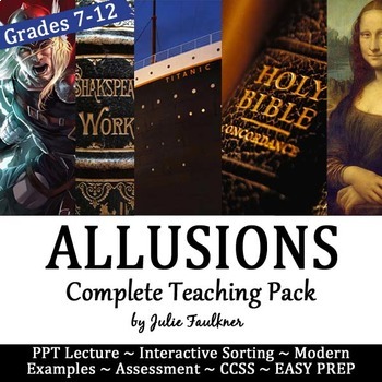 Preview of Allusions in Literature Lesson, Complete Teaching Unit