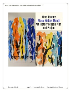 Preview of Alma Thomas Art Lesson Black History Grade PreK-5 Painting Lesson Common Core