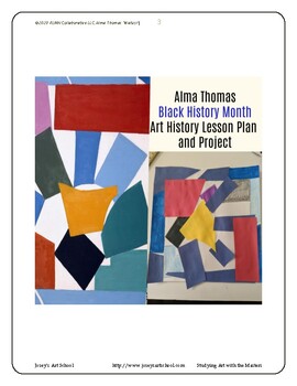 Preview of Alma Thomas Art Lesson Black History Watusi PreK-5 Painting Lesson Common Core