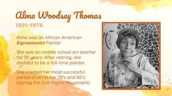 Preview of Alma Thomas- Black/Women's History Art Lesson & Painting Project (Step-by-Step)
