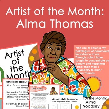 Preview of Alma Thomas Inspired Artist of the Month Bulletin Board and Art Lesson