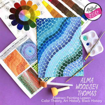 Preview of Alma Woodsey Thomas Abstract Painting Lesson : Color Theory and Black History