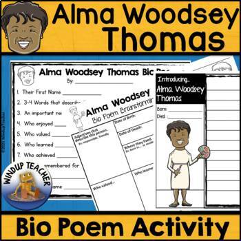 Preview of Alma Woodsey Thomas Biography Poem Activity and Writing Paper