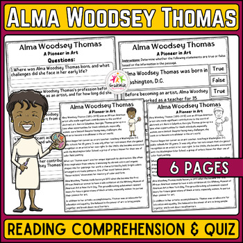 Preview of Alma Woodsey Thomas Nonfiction Reading: Black & Women's History Month Resource