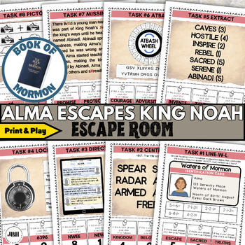 Preview of Alma's Escape From KIng Noah's Court, Printable Puzzle Adventure for Famil