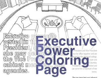 Preview of Almost Grown Up Coloring Page: Executive Power