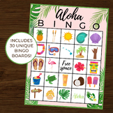 Aloha Bingo | 30 Cards | Luau Bingo | Luau Party | Luau Bi