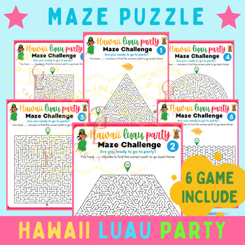 Preview of Aloha Hawaii end of year Maze puzzle Math literacy problem solving activity 6th