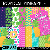 Aloha Pineapple Digital Paper & Clip Art Set