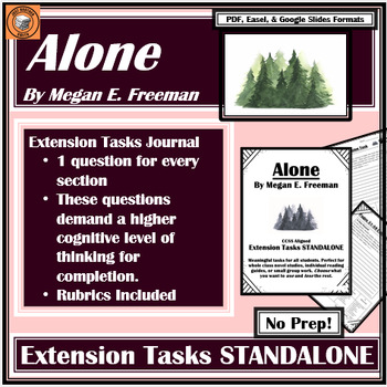 Preview of Alone by Megan E. Freeman | EXTENSION TASKS |Discussion Questions for Enrichment