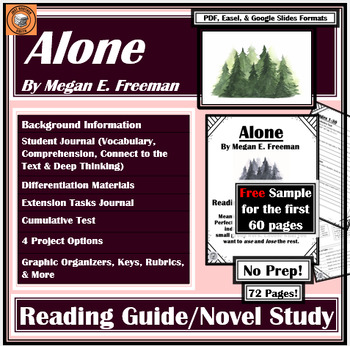 Preview of Alone by Megan E. Freeman | SAMPLE Reading Guide | Book / Literature Novel Study