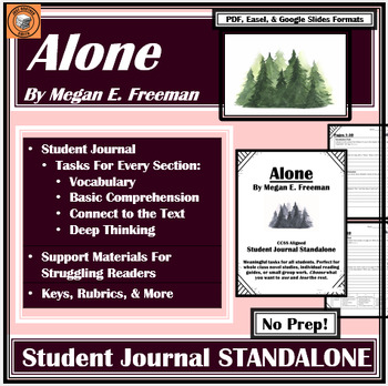 Preview of Alone by Megan E. Freeman | STUDENT JOURNAL | Reading Guide | Book /Novel Study