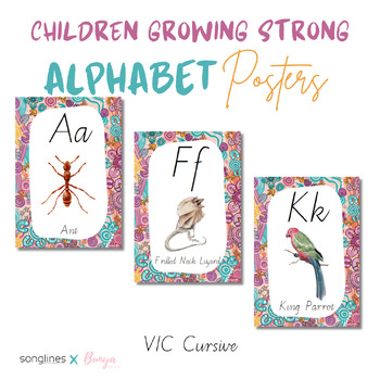 Preview of VIC Alpahbet Posters | Children Growing Strong | Aboriginal Art Indigenous Decor