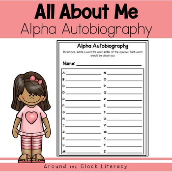 Preview of All About Me - Alpha Autobiography Writing Activity