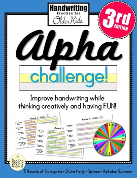 Preview of Alpha Challenge! #3 / FUN Handwriting Practice for Older Kids *5 Rounds, 3 Sets*