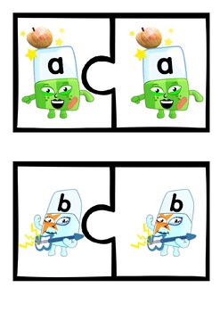 Preview of AlphaBlocks  26 Matching Puzzles Game PreK Preschool Daycare Kindergarten