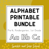 Alphabet 26 Letter Upper and Lower Case Outline Printable Bundle