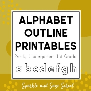 Alphabet 26 Lower Case Letter Outline Printable Worksheets | TpT
