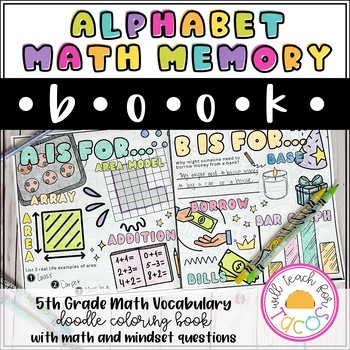 Preview of Alphabet 5th Grade Math Memory Book