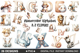 Alphabet A-Z Animal Food for Education Clip Art