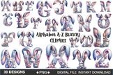 Alphabet A-Z Bunny Clipart Bundle