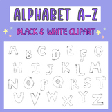 Alphabet  A-Z Clip art l Black and White Clipart | 26 Clipart