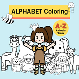 Alphabet A-Z Coloring Animals team