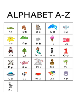 Alphabet A-Z Letter And Picture Card Alphabet Flash Cards A-Z | TpT